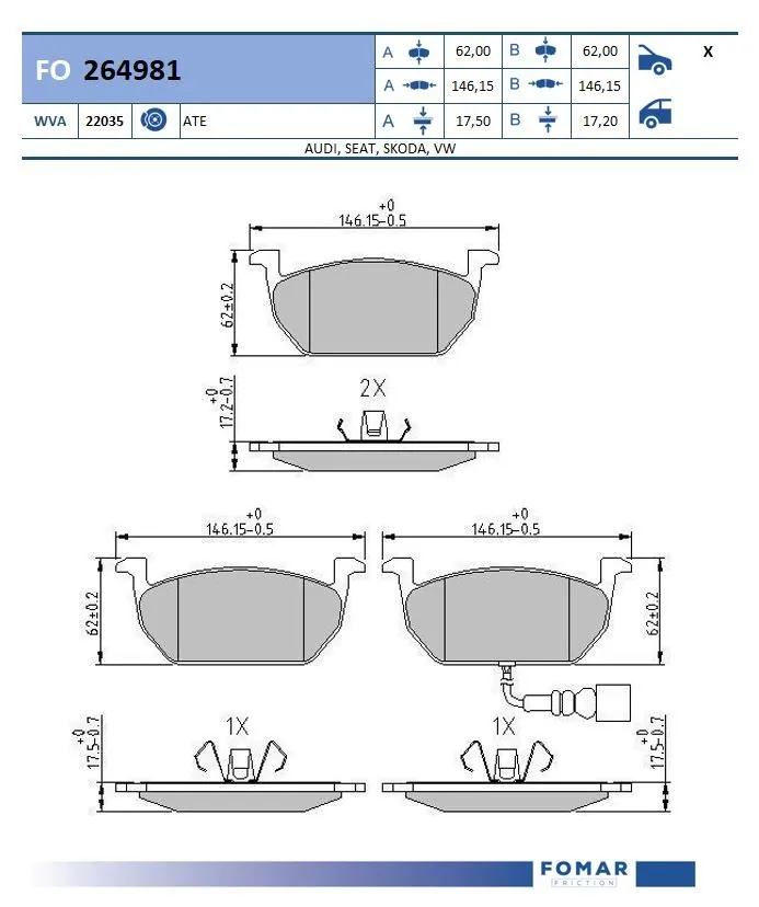 Brake Pad Set, disc brake